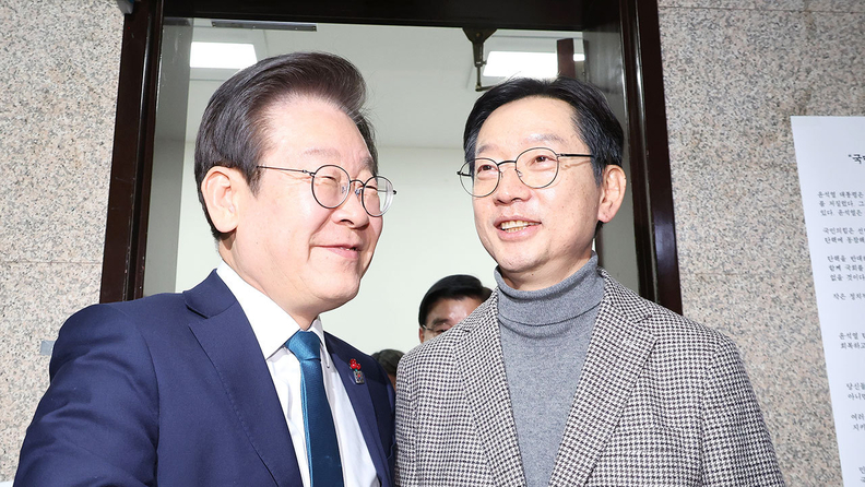 민주당 이재명 대표와 김경수 전 경남도지사