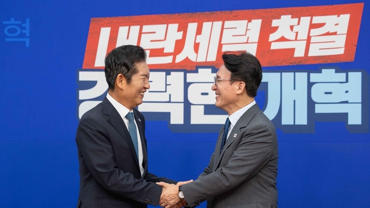 김민석 총리 만난 정청래 “당 걱정 말라… 알아서 잘할 것”