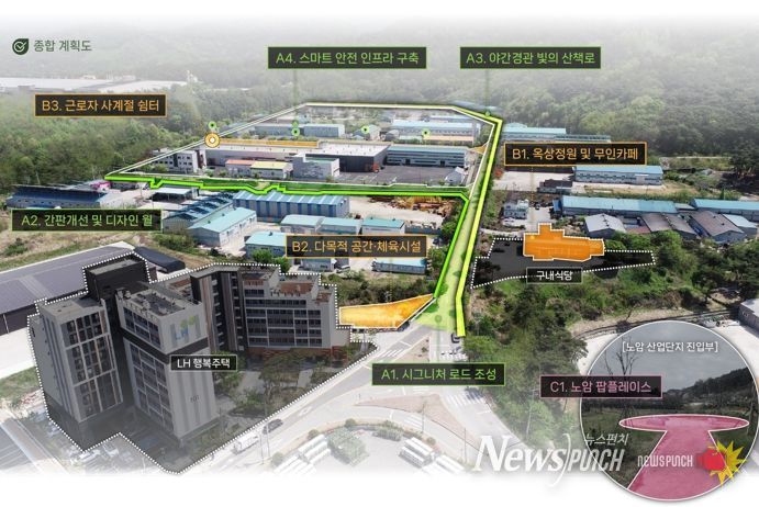 남원시 노암 제1농공단지에 청년 및 근로 친화 공간 및 쉼터 조성된다.