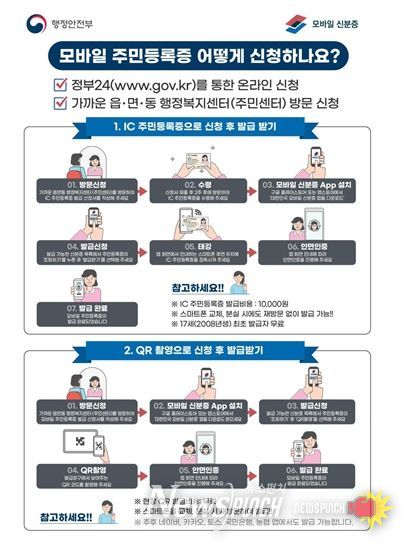 모바일 주민등록증 신청, 발급 방법