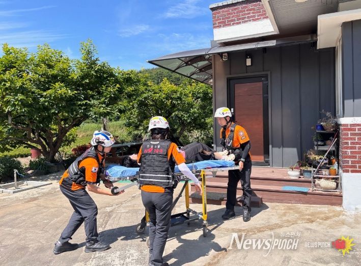 “산사태 대응 대피훈련” 실시