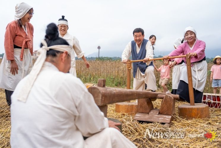 보리타작 체험 행사