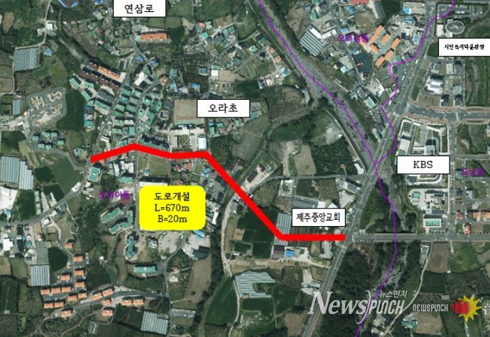 오라초~오남로간 도시계획도로 위치도