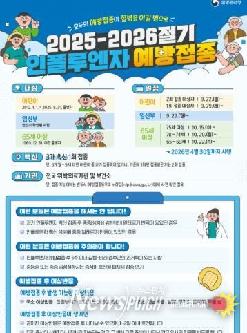 2025~2026절기 청도군 인플루엔자(독감) 무료 예방접종 실시