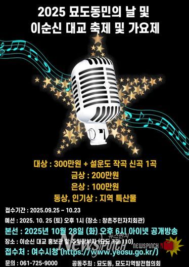 ‘2025 묘도동민의 날 및 이순신대교 축제 및 가요제’ 포스터