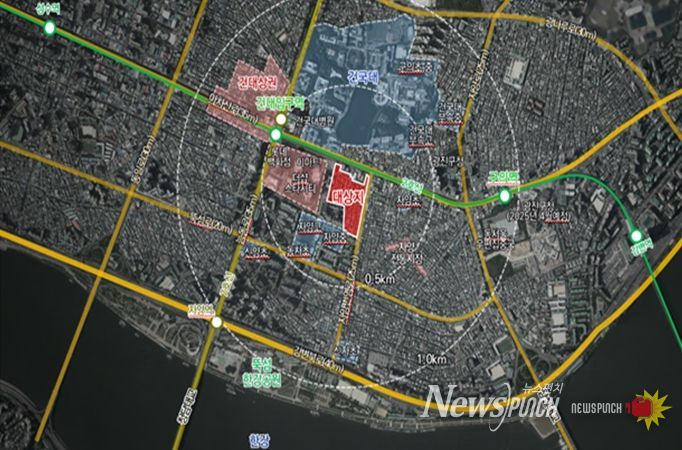광진구 자양동 227-147번지 일대 (40,798㎡) 위치도