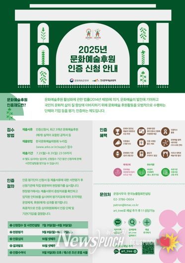 한국문화예술위원회 '문화예술후원인증제도' 포스터