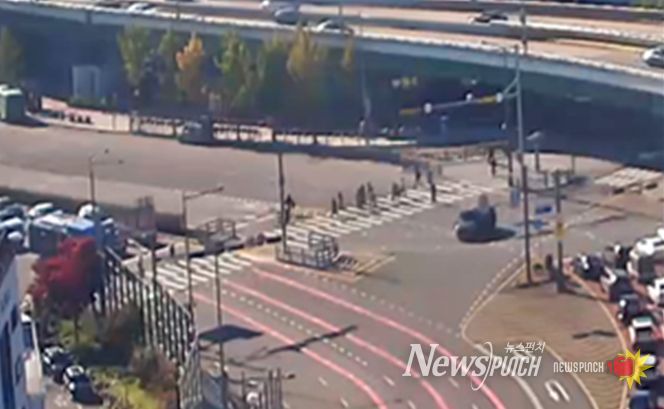 용산구 북한남삼거리 보행섬 설치 후