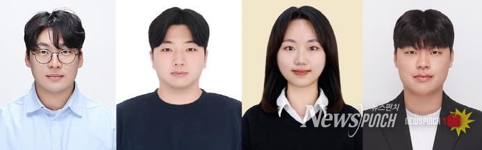 박주현 박사, 석사과정 이동현 씨, 고원지 씨, 석박사통합과정 이성보 씨(왼쪽부터).