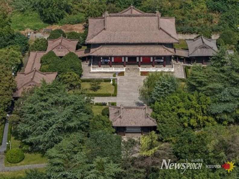 지난 13일 중국 양저우(揚州)시에 위치한 '최치원 기념관'을 드론으로 담았다. (사진/신화통신)