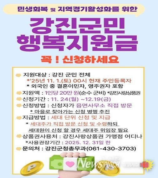 군민행복지원금신청하세요~