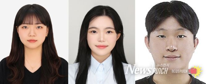 경상국립대학교 농업생명과학대학 지역시스템공학과 기후지능농업방재연구실 연구원 최지은 씨,스마트농업시설환경공학연구실 석사과정 강성하, 유재민 씨(왼쪽부터).