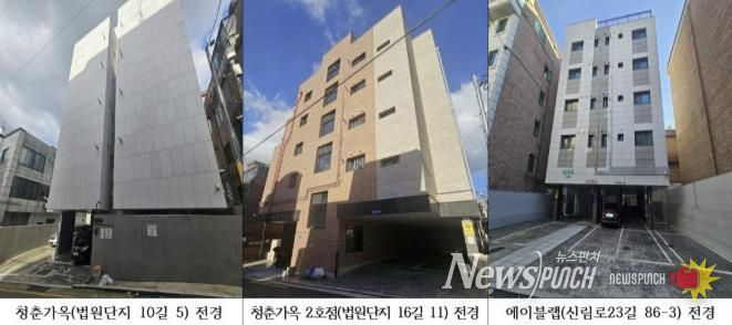 관악구 청년 수요맞춤형 매입임대주택 3개소 전경