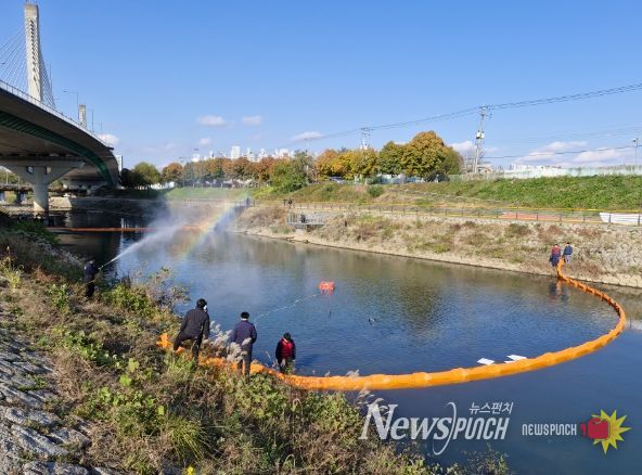 광산구, 수질오염사고 민관 합동 방제훈련 실시