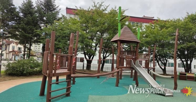 평창군, 평창읍 내 어린이공원 주변 환경 정리 보수공사 완료