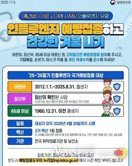 인플루엔자 예방접종 안내문