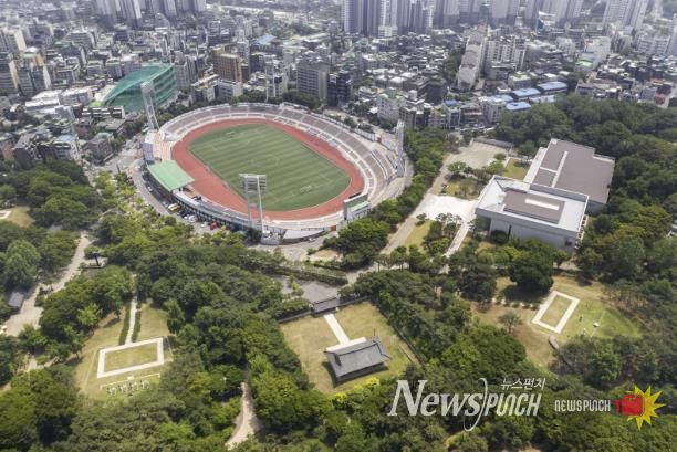 하늘에서 본 효창공원 전경