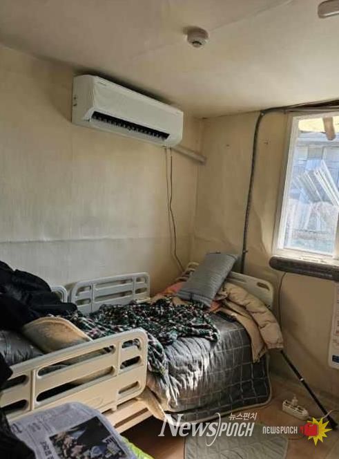 건강관리 취약계층 가구에 설치된 한파 대비 냉난방기