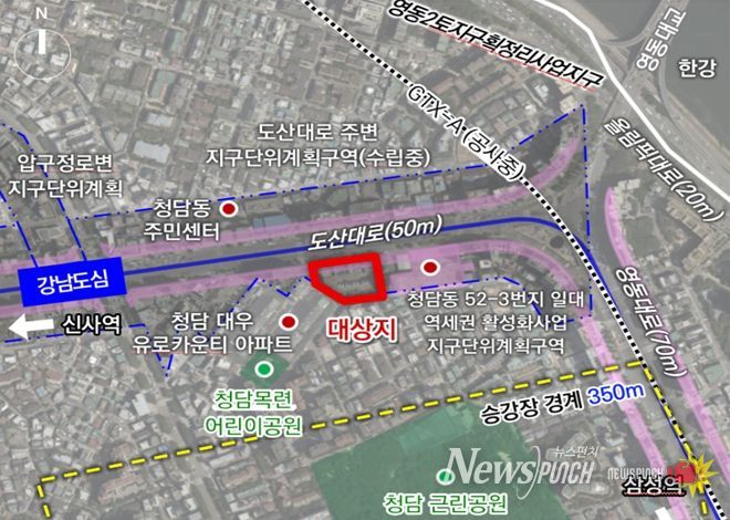 위치도(강남구 청담동 52번지 일대)