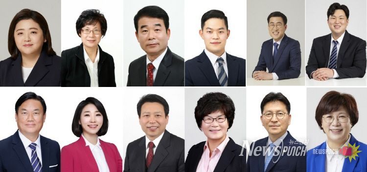 좌측상단부터 곽인혜 의원님/윤성자 의원님/조윤섭 의원님/최인준 의원님/허광행 의원님/박철우 의원님/심재억 의원님/정초립 의원님/노윤상 의원님/유인애 의원님/최치효 의원님/최미경 의원님