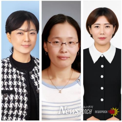 수상자 전체 사진2(왼쪽부터 월계중 김은실, 창의융합교육원 김윤미, 우산중학교 장미라)