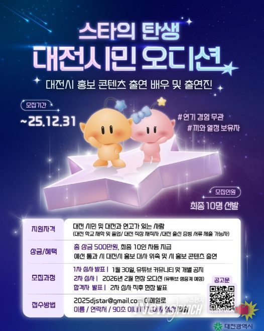 유튜브 등 대전시 홍보컨텐츠 시민 배우 10명 선발