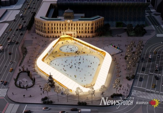 2025년 서울광장 스케이트장 조감도(야간)