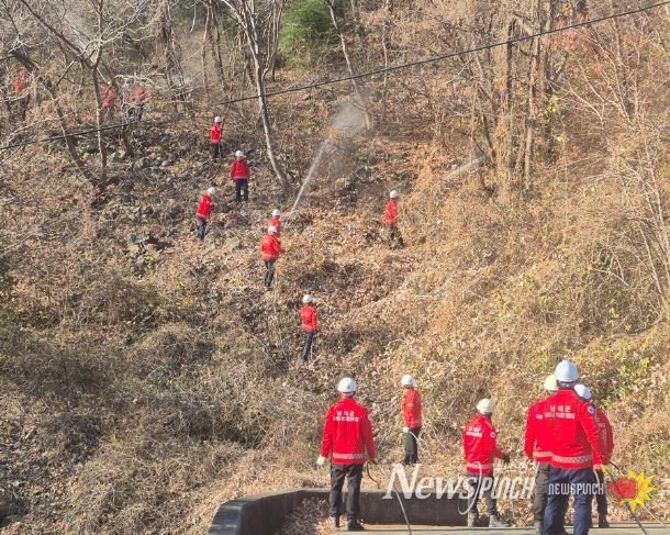 겨울철 건조기 대비 산불대응 모의진화훈련