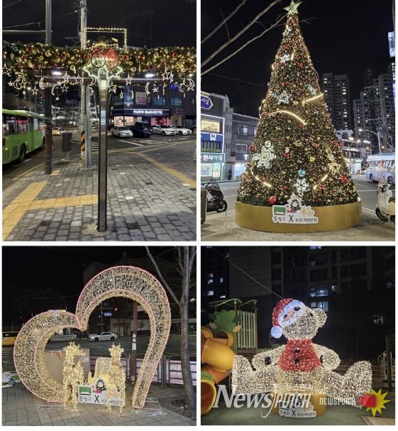 (왼쪽 상단부터 시계방향으로) 그늘막 트리, 중앙대병원 앞 교통섬, 청명어린이공원, 노량진역 인근 모습