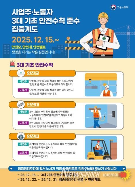 3대 기초 안전수칙 준수 집중계도 안내문