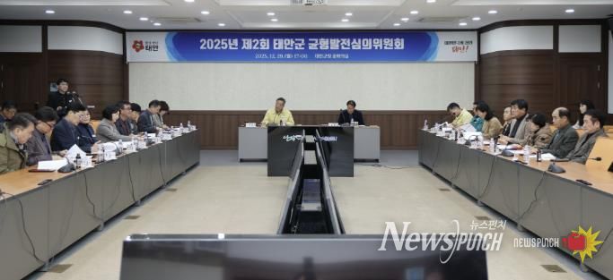 29일 군청 중회의실에서 개최된 균형발전심의위원회 회의 모습.