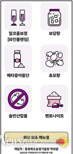 충북농기원, ‘와인 계산기’ 특허 등록, 알코올 보정 기술