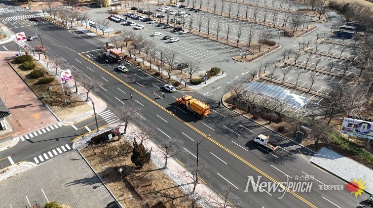 20일 겨울철 폭설 대응을 위한 관·경 합동 제설훈련을 실시했다.