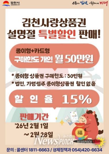 설 앞둔 김천시, 지역화폐 특판으로 소비 온기 앞당긴다-경제정책과(카드뉴스)