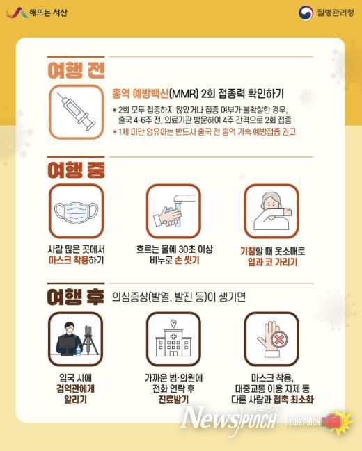 해외여행 시 홍역 예방수칙