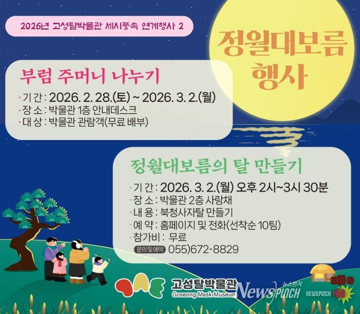 고성탈박물관, 정월대름 맞아 특별행사