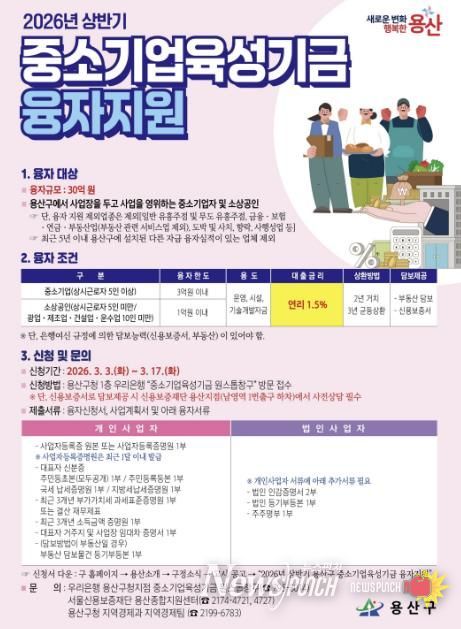 용산구 2026 상반기 중소기업육성기금 융자지원