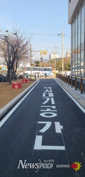 고현터미널 옆 택시대기차로 개설사업 완료