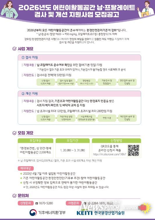 여수시, 어린이활동공간 납·프탈레이트 검사·개선 지원