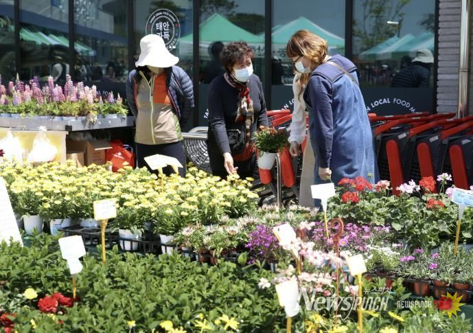 로컬푸드 직매장 화훼판매장 모습.