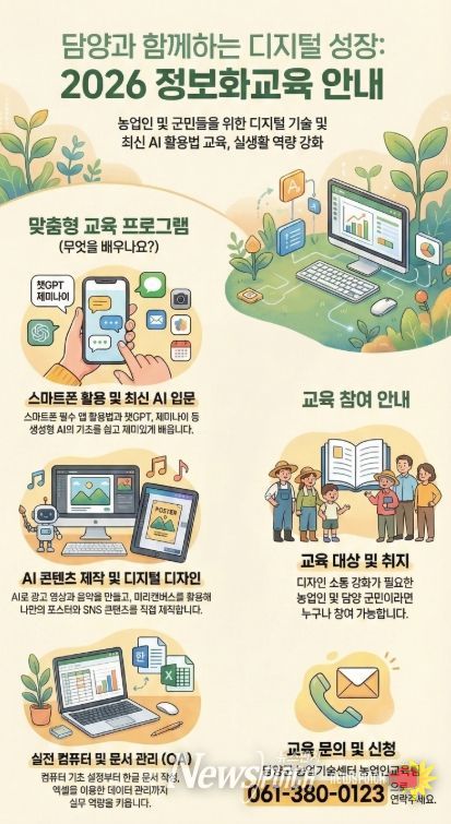담양군, 2026년 농업인 정보화 교육