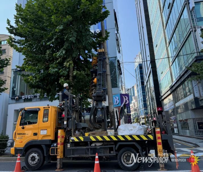 서초중앙로(교대역) 지중화 공사 현장