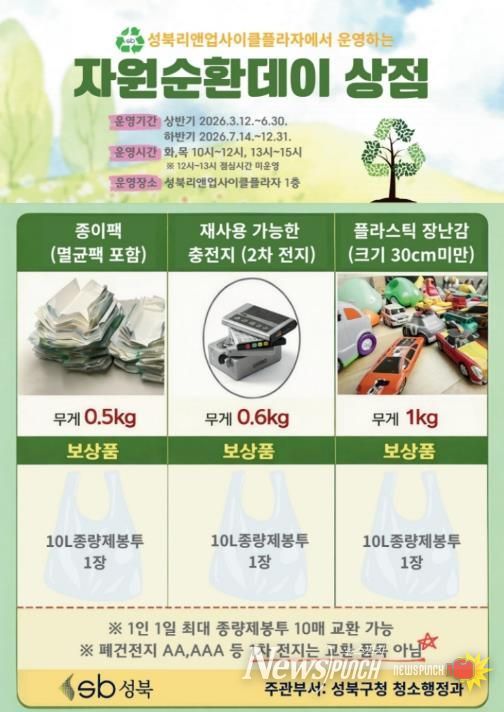 성북구, 성북리앤업사이클플라자서 '자원순환데이 상점' 운영