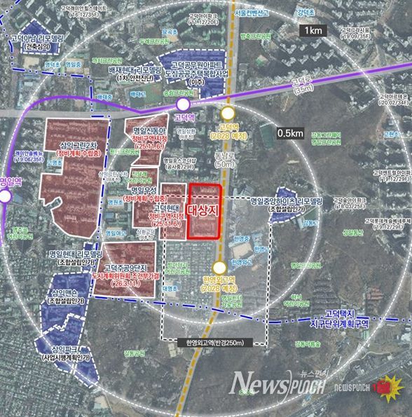 위치도 (강동구 명일동 54번지 일대)