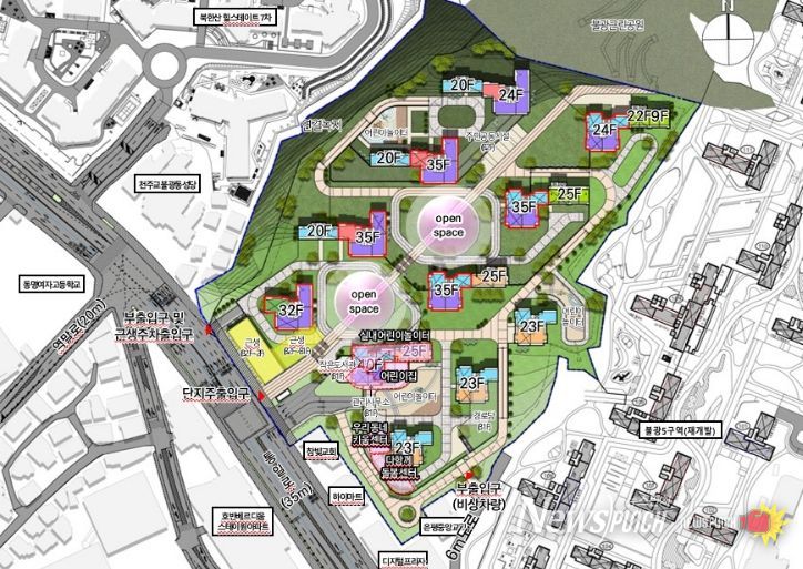 불광미성아파트 재건축 일대 예시도