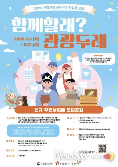 보은군, 2026 관광두레 신규 주민사업체 모집