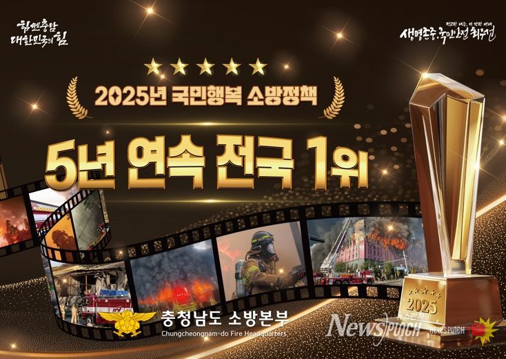 충남소방본부 ‘국민행복 소방정책 종합평가’ 5년 연속 전국 1위