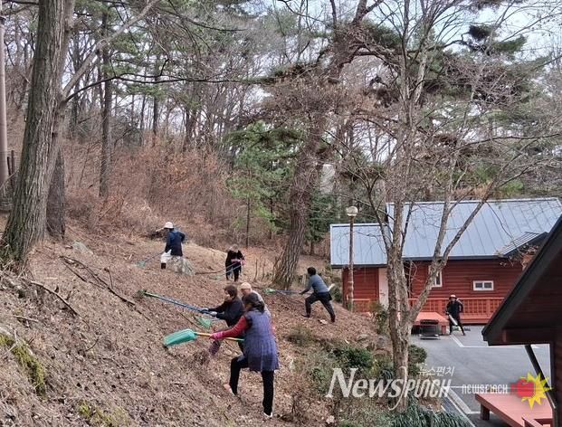 봉수산자연휴양림 환경정비 모습