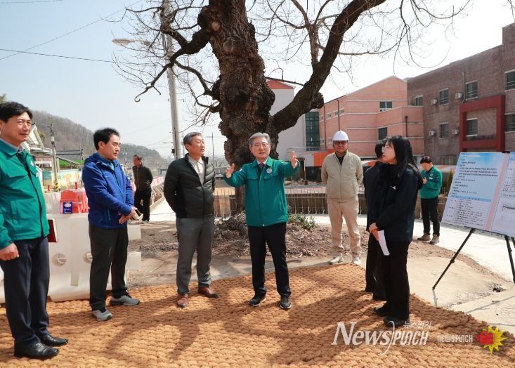 의령군, 의령중 통학로 개설 현장 점검