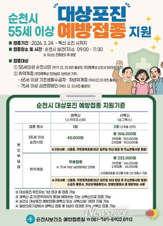 55세 이상 대상포진 예방접종 사백신 확대 시행